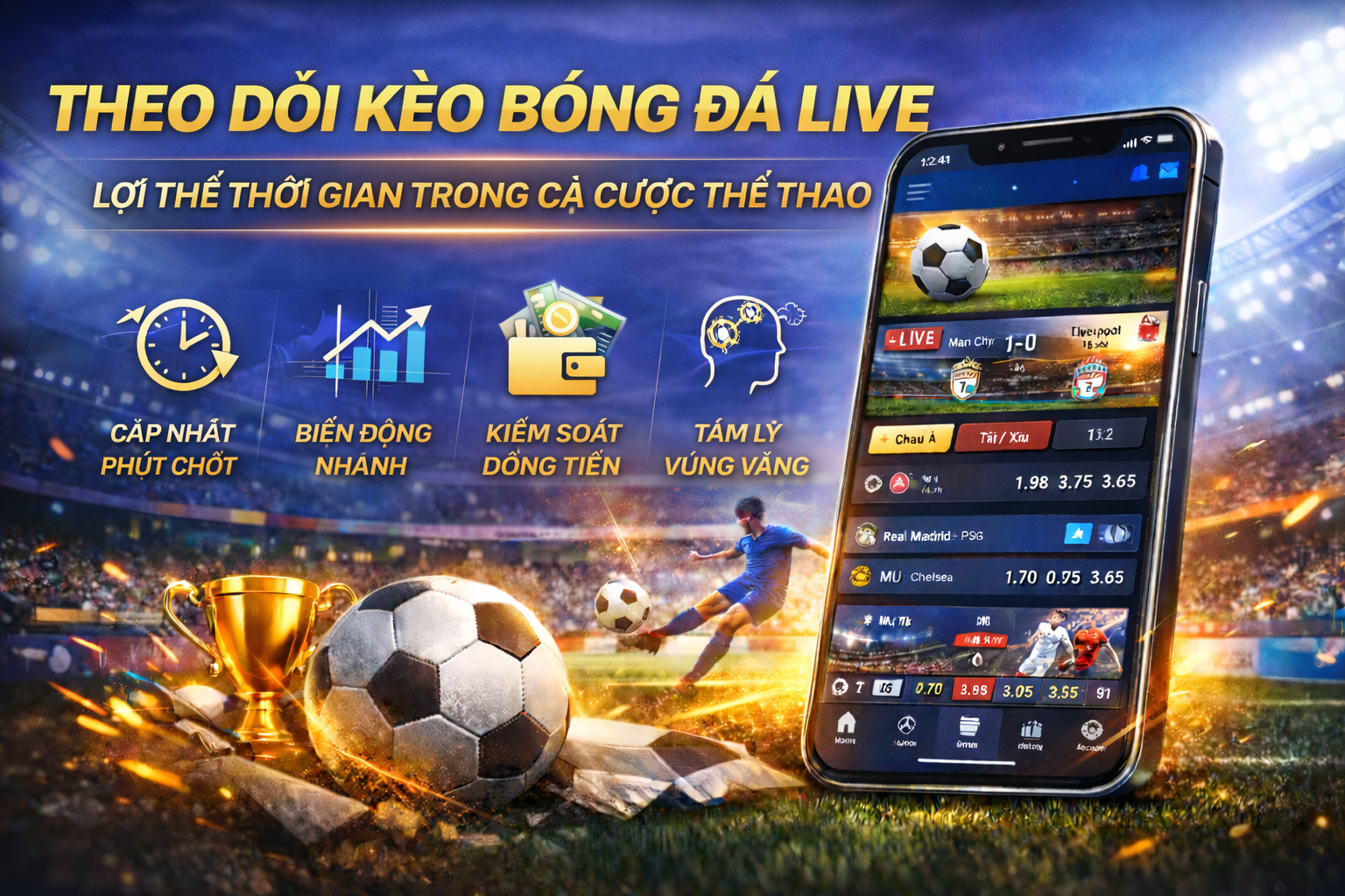 Kèo bóng đá live và cược thể thao